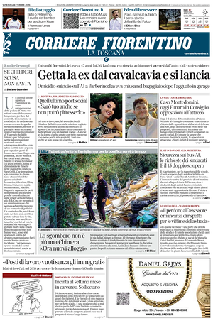 Prima pagina Corriere Fiorentino di oggi - Quotidiano regionale