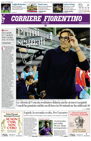 Prima pagina Corriere Fiorentino di oggi - Quotidiano regionale