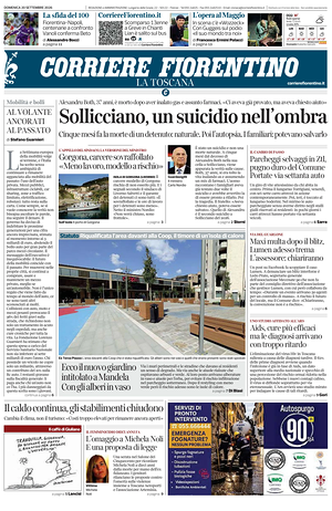 Prima pagina Corriere Fiorentino di oggi - Quotidiano regionale