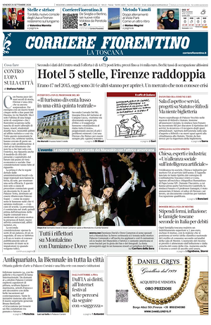 Prima pagina Corriere Fiorentino di oggi - Quotidiano regionale