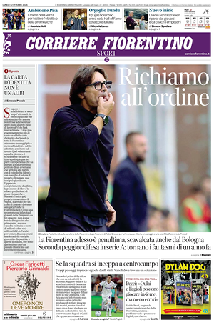 Prima pagina Corriere Fiorentino di oggi - Quotidiano regionale