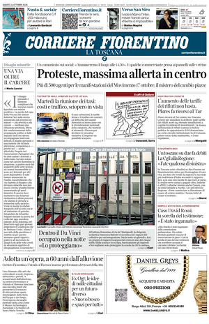 Prima pagina Corriere Fiorentino di oggi - Quotidiano regionale