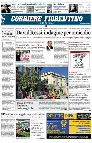 Prima pagina Corriere Fiorentino di oggi - Quotidiano regionale