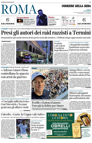 Prima pagina Corriere della Sera (Roma) di oggi - Quotidiano regionale