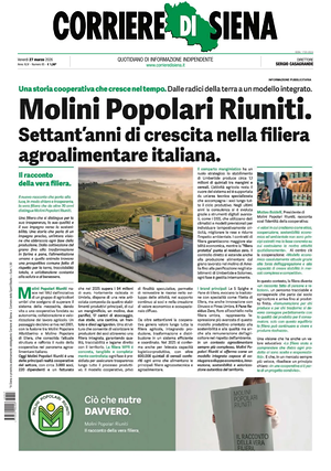 Prima pagina Corriere di Siena di oggi - Quotidiano regionale