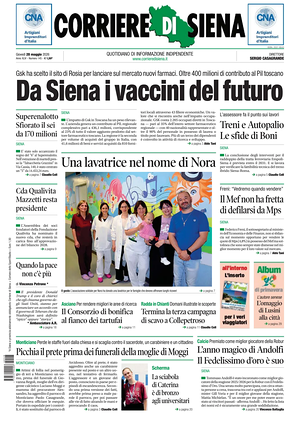 Prima pagina Corriere di Siena di oggi - Quotidiano regionale