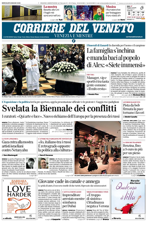 Prima pagina Corriere del Veneto di oggi - Quotidiano regionale