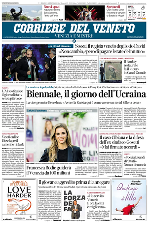 Prima pagina Corriere del Veneto di oggi - Quotidiano regionale
