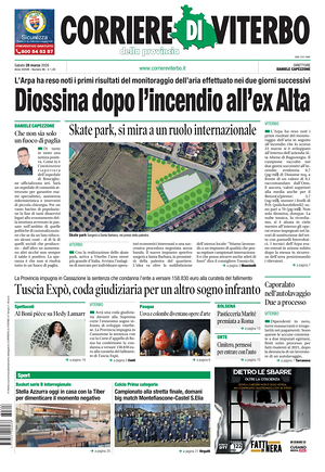 Prima pagina Corriere di Viterbo di oggi - Quotidiano regionale