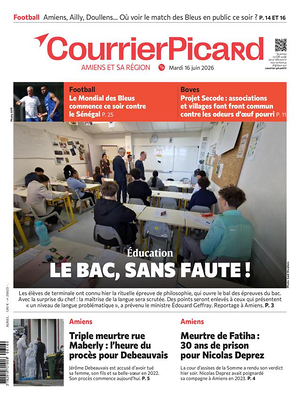 Une de Le Courrier Picard du jour - Journal régional