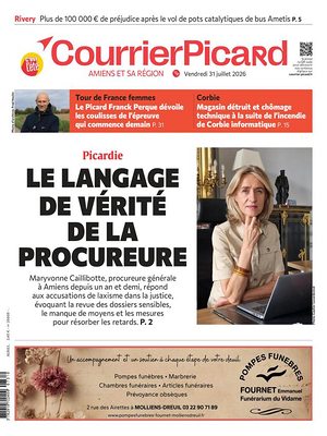 Une de Le Courrier Picard du jour - Journal régional