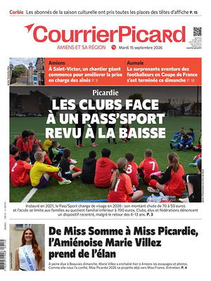 Une de Le Courrier Picard du jour - Journal régional