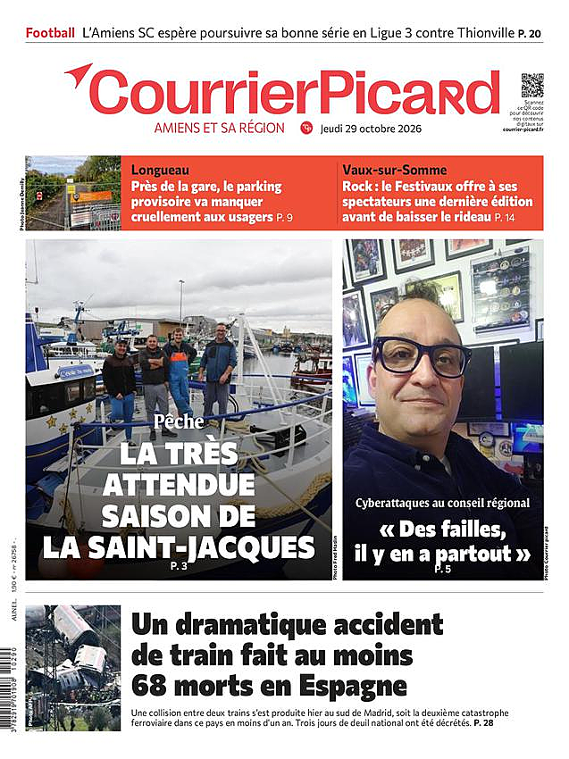 Une de Le Courrier Picard du jour - Presse 30 octobre 2026