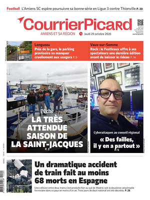 Une de Le Courrier Picard du jour - Journal régional