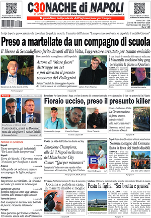Prima pagina Cronache di Napoli di oggi - Quotidiano regionale