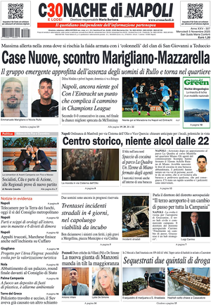 Prima pagina Cronache di Napoli di oggi - Quotidiano regionale