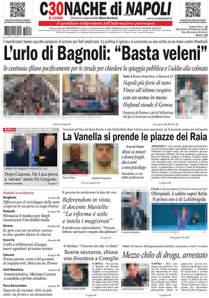Prima pagina Cronache di Napoli di oggi - Quotidiano regionale