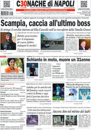 Prima pagina Cronache di Napoli di oggi - Quotidiano regionale