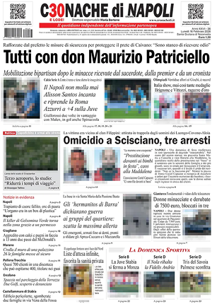 Prima pagina Cronache di Napoli di oggi - Quotidiano regionale