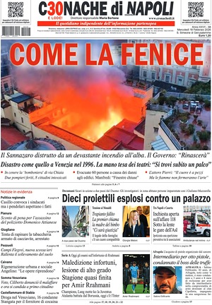 Prima pagina Cronache di Napoli di oggi - Quotidiano regionale