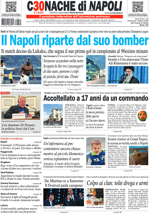Prima pagina Cronache di Napoli di oggi - Quotidiano regionale