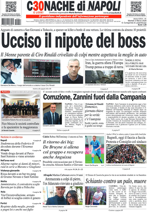 Prima pagina Cronache di Napoli di oggi - Quotidiano regionale
