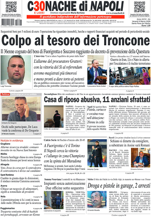 Prima pagina Cronache di Napoli di oggi - Quotidiano regionale