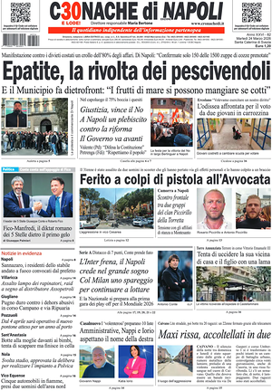 Prima pagina Cronache di Napoli di oggi - Quotidiano regionale