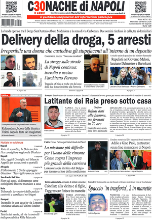 Prima pagina Cronache di Napoli di oggi - Quotidiano regionale