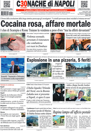 Prima pagina Cronache di Napoli di oggi - Quotidiano regionale
