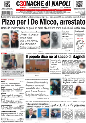 Prima pagina Cronache di Napoli di oggi - Quotidiano regionale