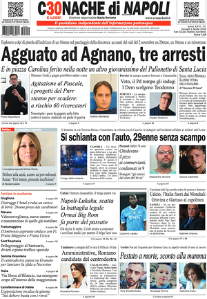 Prima pagina Cronache di Napoli di oggi - Quotidiano regionale