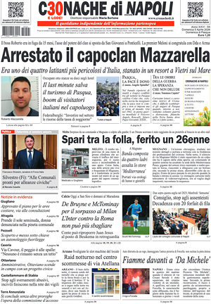 Prima pagina Cronache di Napoli di oggi - Quotidiano regionale