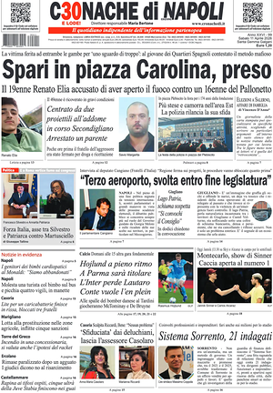 Prima pagina Cronache di Napoli di oggi - Quotidiano regionale