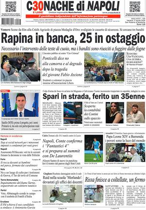 Prima pagina Cronache di Napoli di oggi - Quotidiano regionale