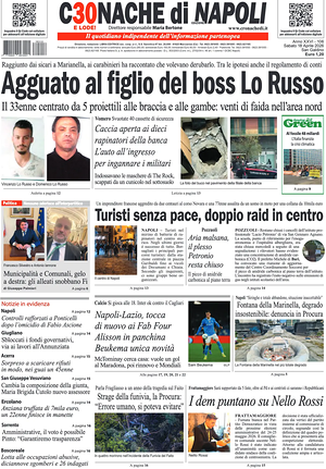 Prima pagina Cronache di Napoli di oggi - Quotidiano regionale
