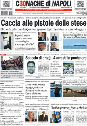 Prima pagina Cronache di Napoli di oggi - Quotidiano regionale