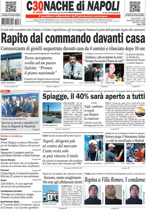 Prima pagina Cronache di Napoli di oggi - Quotidiano regionale