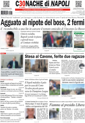 Prima pagina Cronache di Napoli di oggi - Quotidiano regionale