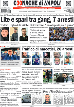 Prima pagina Cronache di Napoli di oggi - Quotidiano regionale