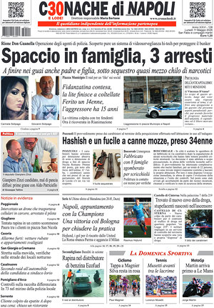 Prima pagina Cronache di Napoli di oggi - Quotidiano regionale