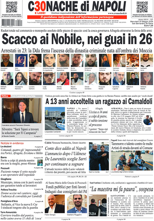 Prima pagina Cronache di Napoli di oggi - Quotidiano regionale
