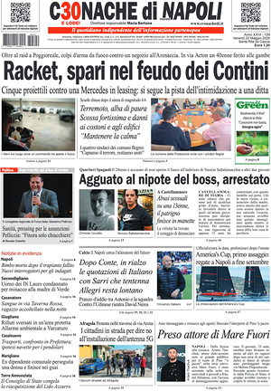 Prima pagina Cronache di Napoli di oggi - Quotidiano regionale