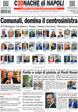 Prima pagina Cronache di Napoli di oggi - Quotidiano regionale