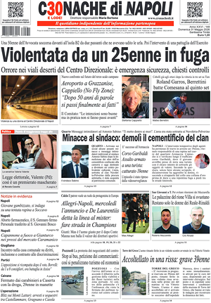 Prima pagina Cronache di Napoli di oggi - Quotidiano regionale