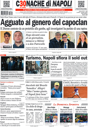 Prima pagina Cronache di Napoli di oggi - Quotidiano regionale