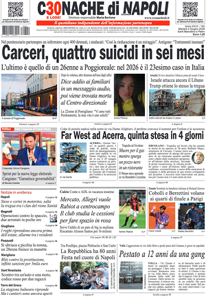 Prima pagina Cronache di Napoli di oggi - Quotidiano regionale