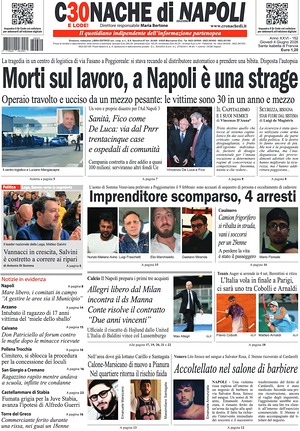 Prima pagina Cronache di Napoli di oggi - Quotidiano regionale