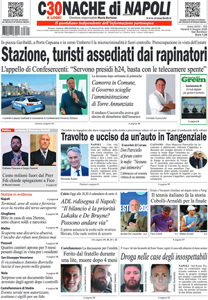 Prima pagina Cronache di Napoli di oggi - Quotidiano regionale