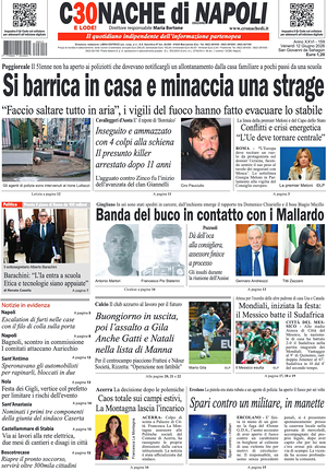 Prima pagina Cronache di Napoli di oggi - Quotidiano regionale